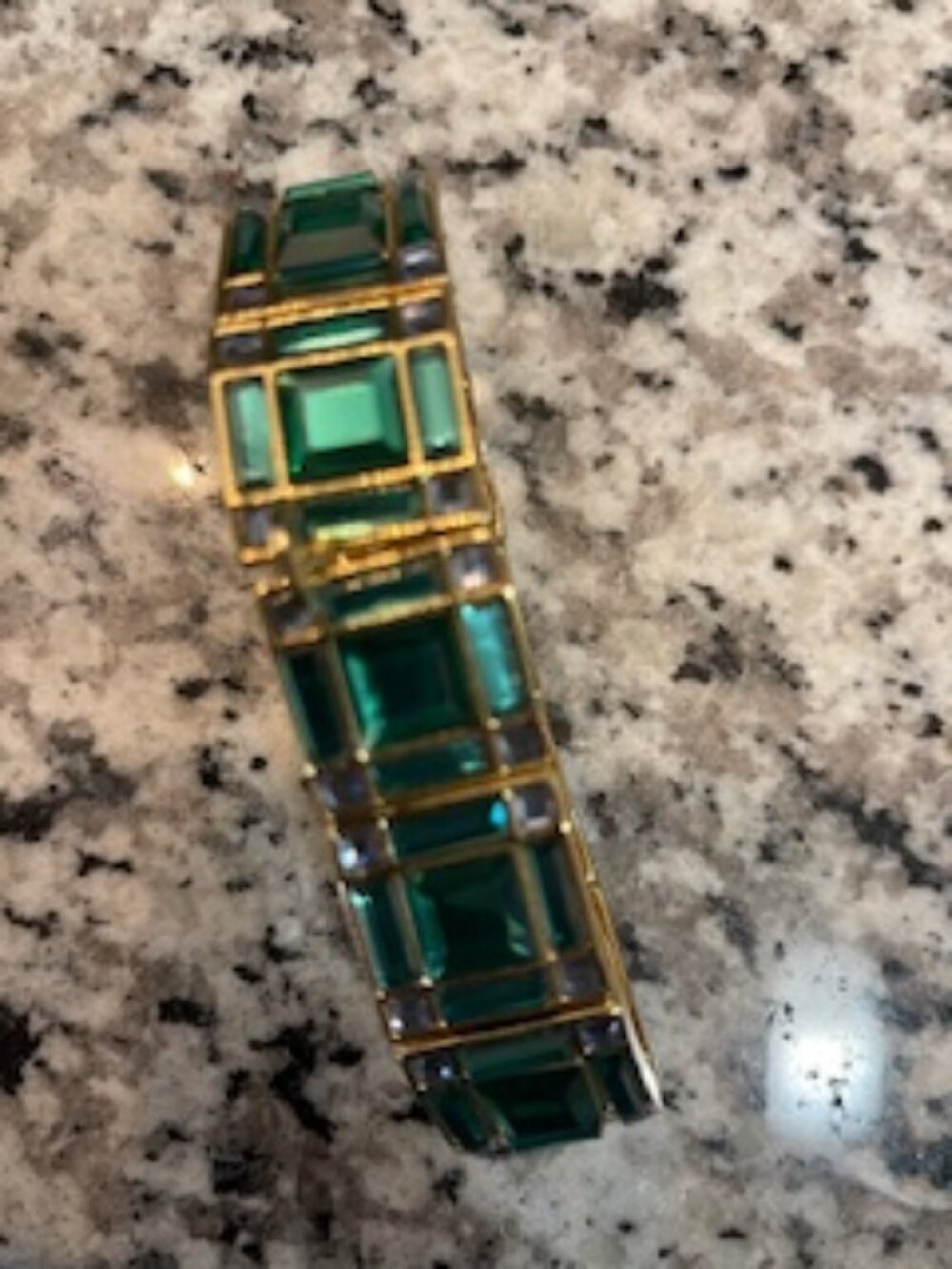 Talbots Green Gem Stretch Bracelet